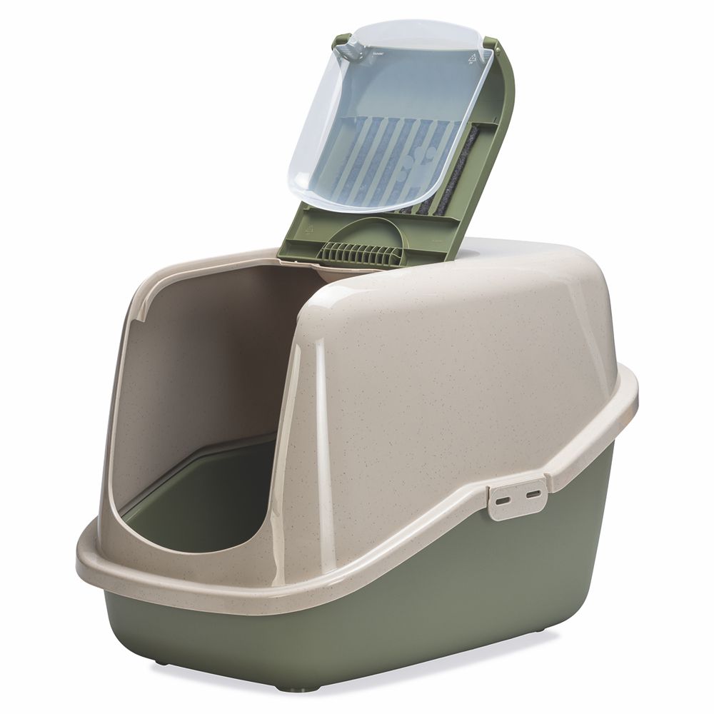 Savic Katzentoilette NESTOR Happy Planet - 56 x 39 x 38,5 cm Katzenklo recycelt
