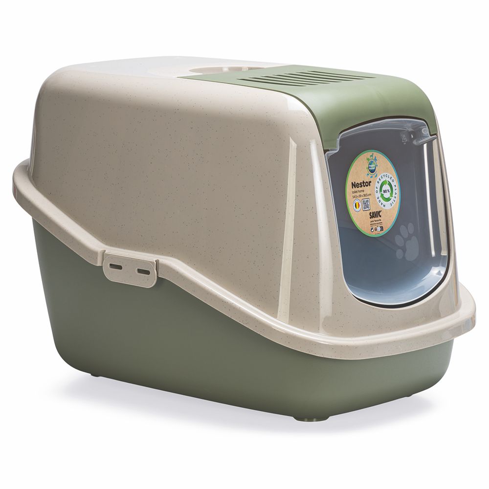 Savic Katzentoilette NESTOR Happy Planet - 56 x 39 x 38,5 cm Katzenklo recycelt