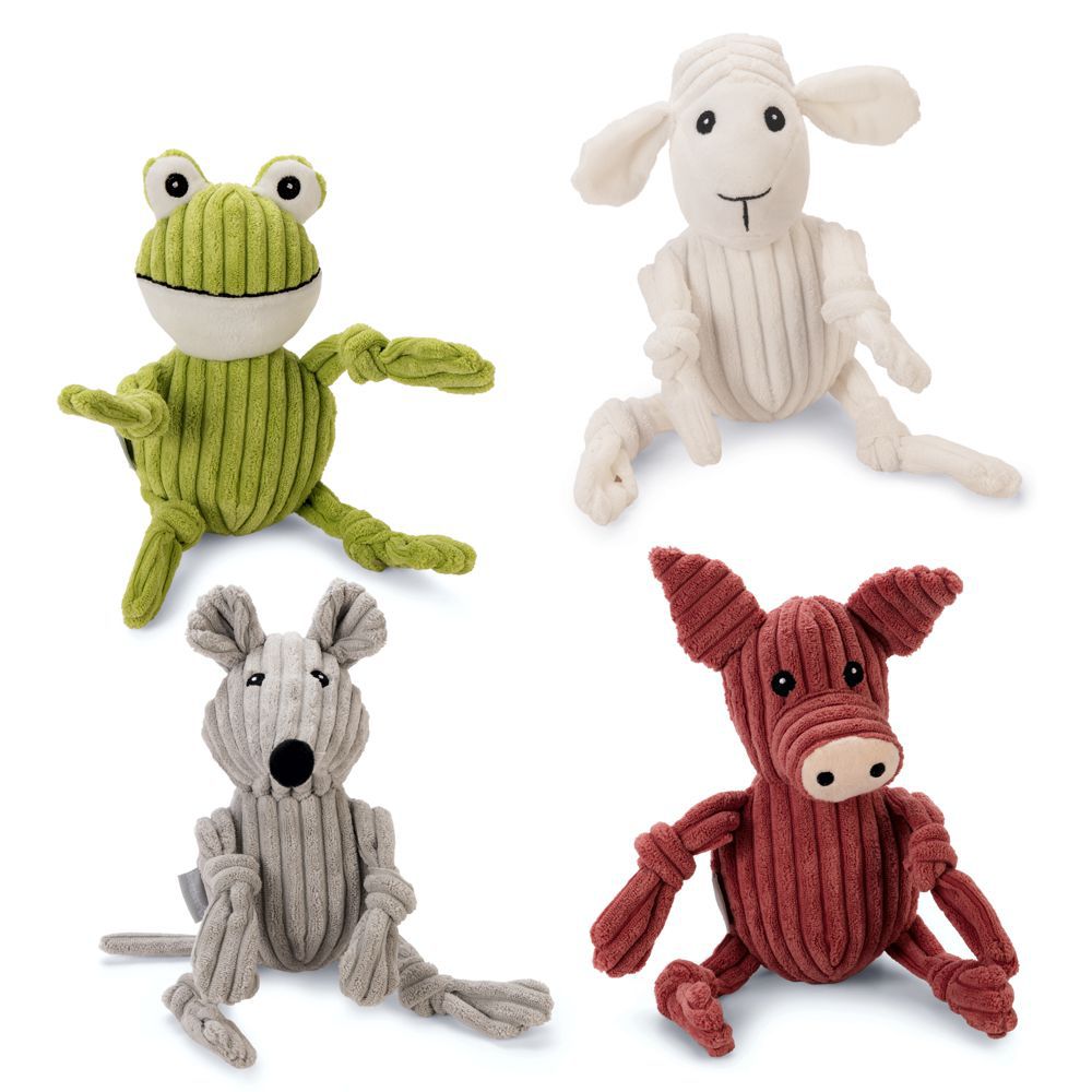 Beeztees Plüsch-Hundespielzeug - Frosch Maus Schwein Schaf - Plüschspielzeug