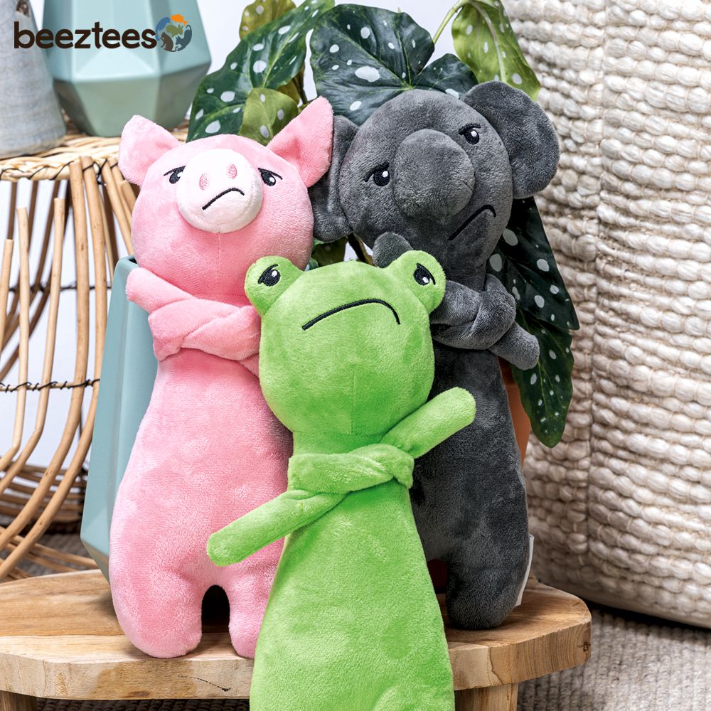 Beeztees Plüsch-Hundespielzeug GRUMPY - Schwein Frosch Koala - Plüschspielzeug
