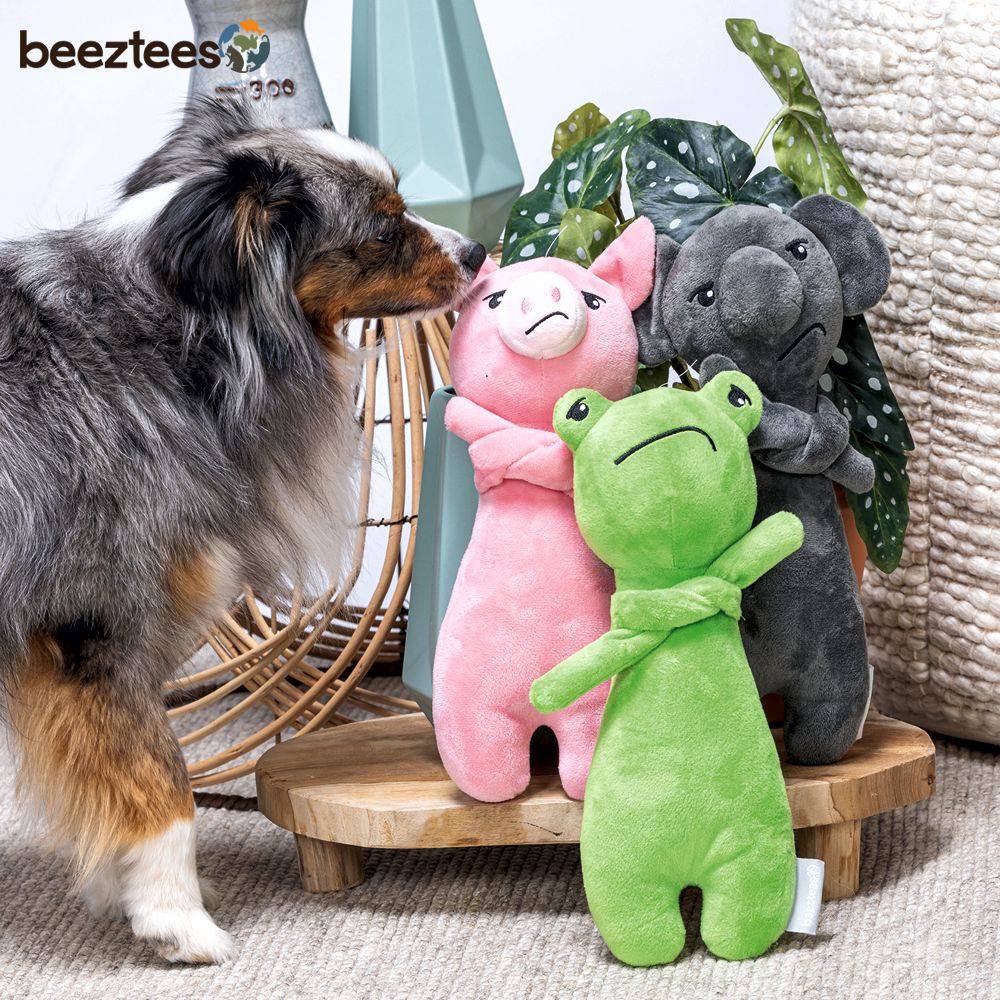Beeztees Plüsch-Hundespielzeug GRUMPY - Schwein Frosch Koala - Plüschspielzeug