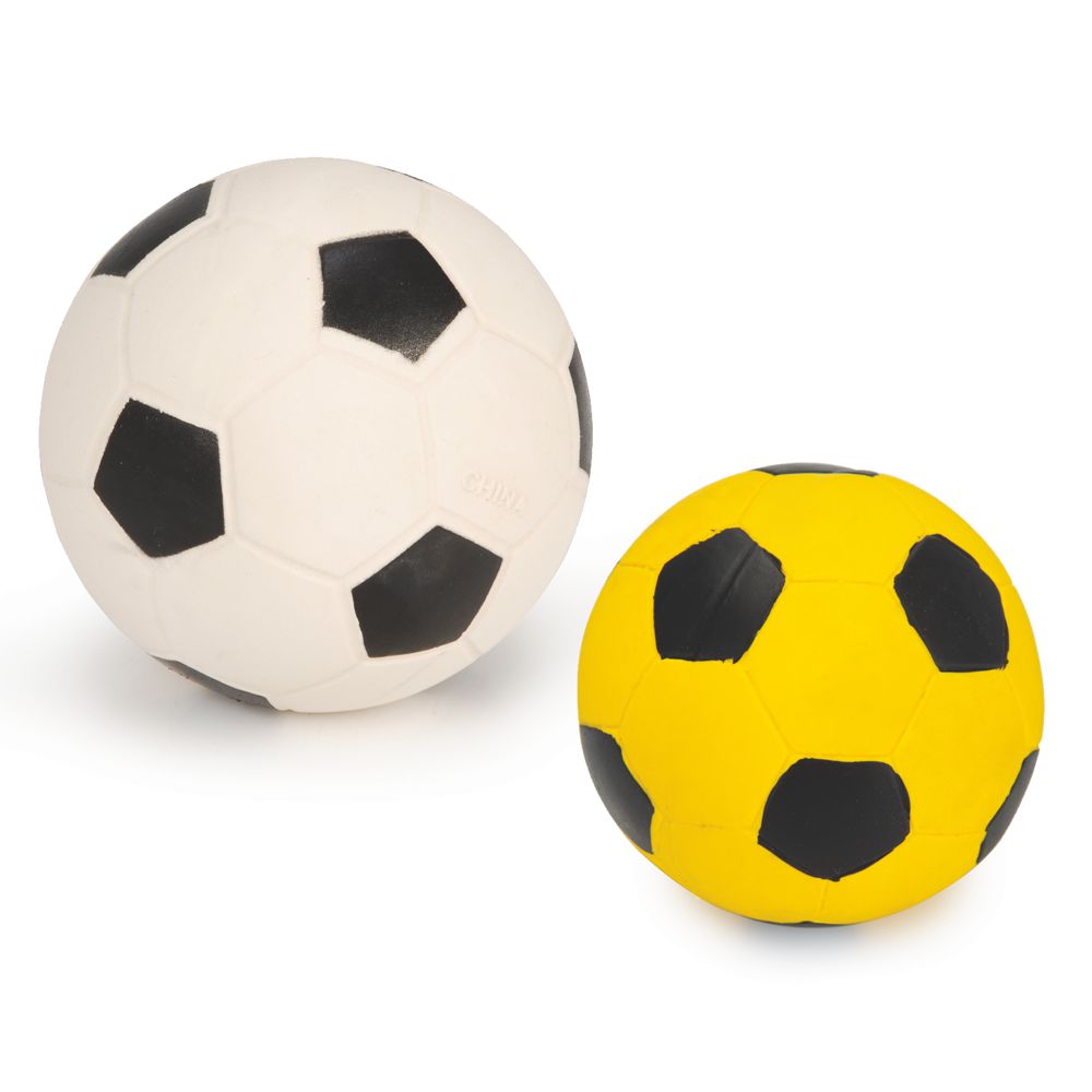 Beeztees Latex Fußball - 8+10 cm - Hundespiel Apportierspielzeug Ball Gummiball