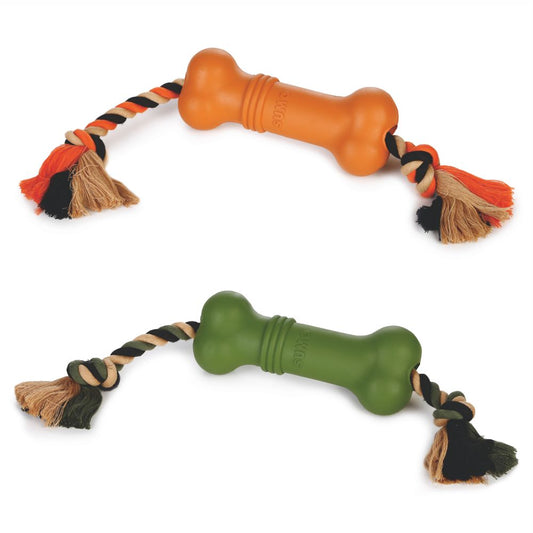 Beeztees SUMO FIT BONE - Apportierspielzeug mit Seil - 45 cm - Zerrspielzeug
