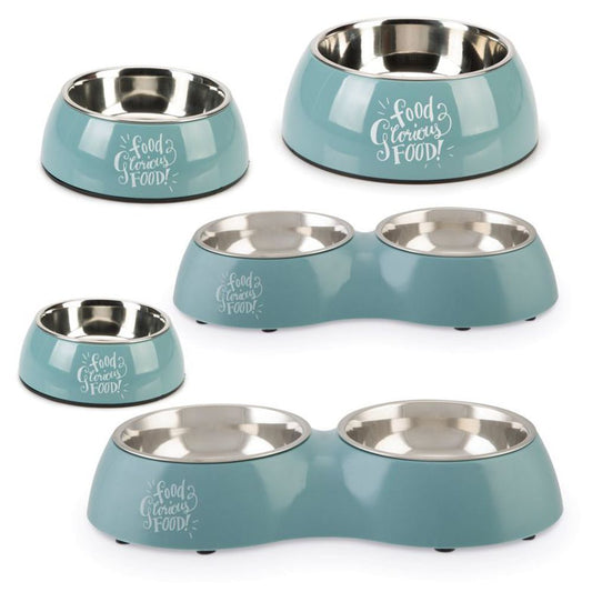 Beeztees Futternapf GLORIUS Edelstahl blau - Fressnapf Hundenapf Wassernapf