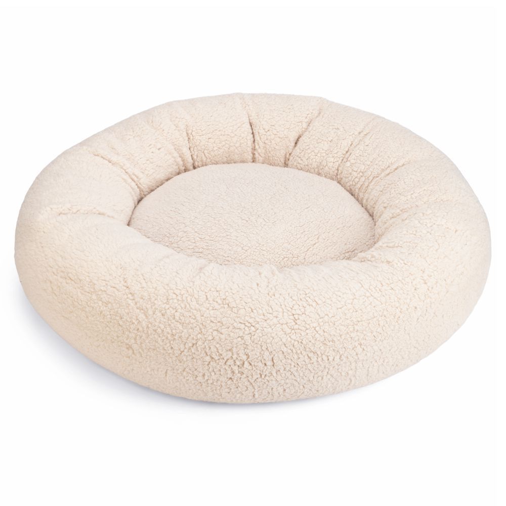 Beeztees JAXX - orthopädisches Hundebett rund - beige - Hundekissen Schlafplatz