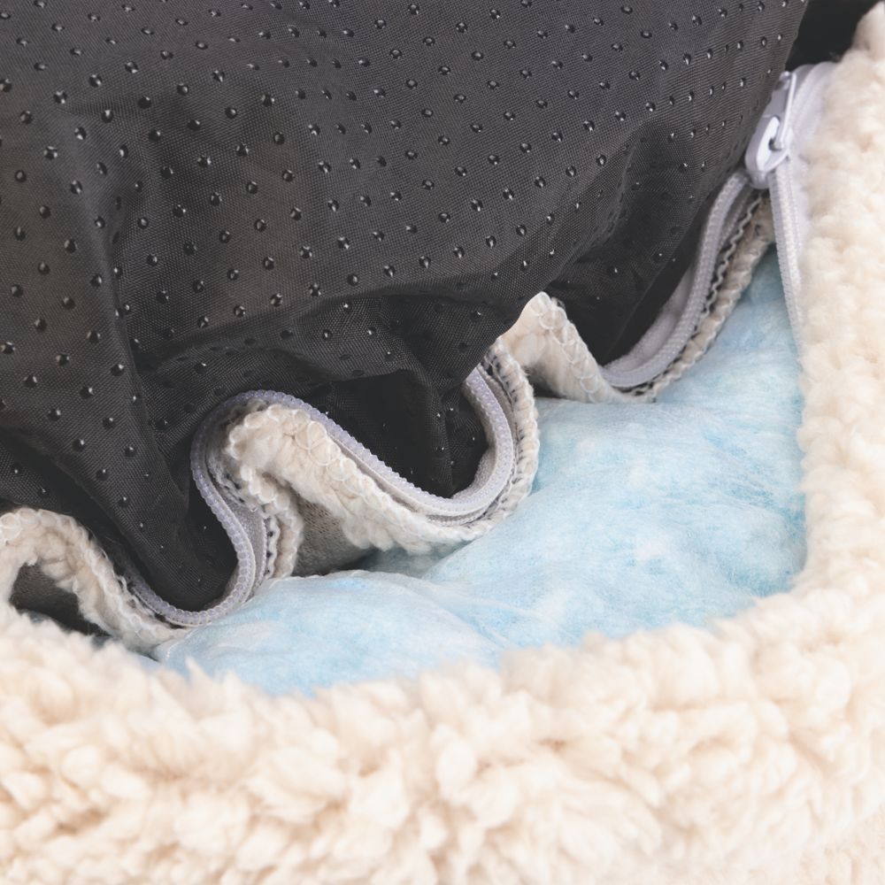 Beeztees JAXX - orthopädisches Hundebett rund - beige - Hundekissen Schlafplatz