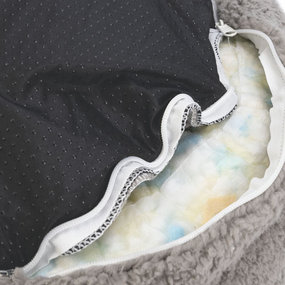 Beeztees JAXX - orthopädisches Hundebett rund - grau - Hundekissen Schlafplatz