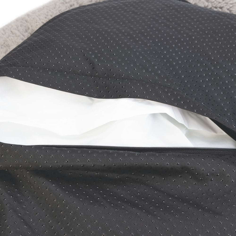 Beeztees JAXX - orthopädisches Hundebett rund - grau - Hundekissen Schlafplatz