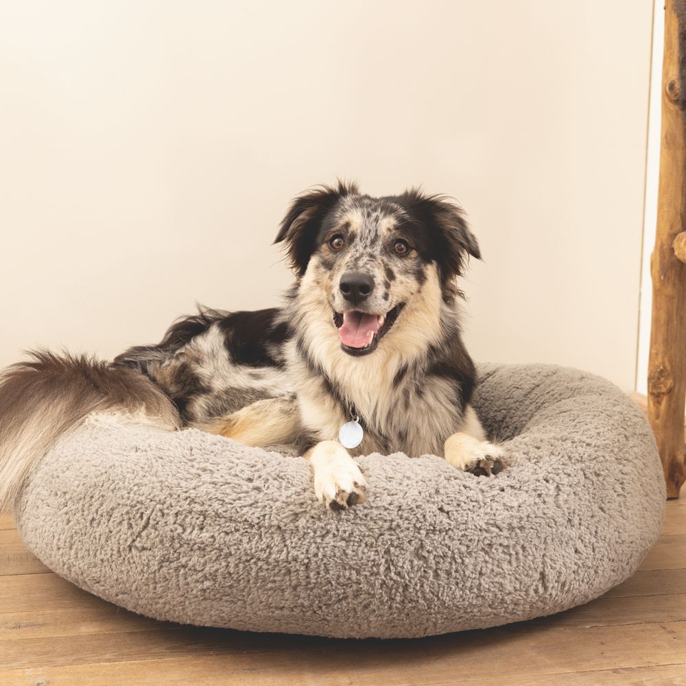 Beeztees JAXX - orthopädisches Hundebett rund - grau - Hundekissen Schlafplatz