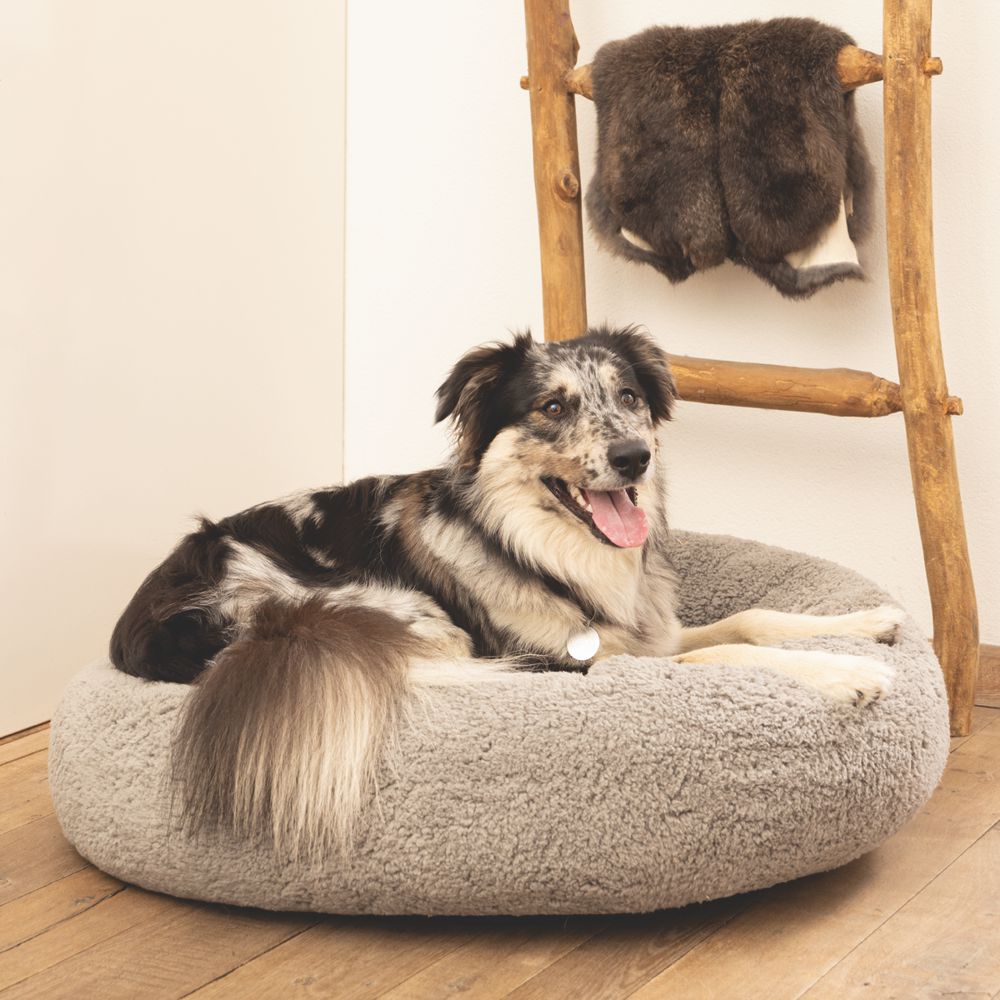Beeztees JAXX - orthopädisches Hundebett rund - grau - Hundekissen Schlafplatz