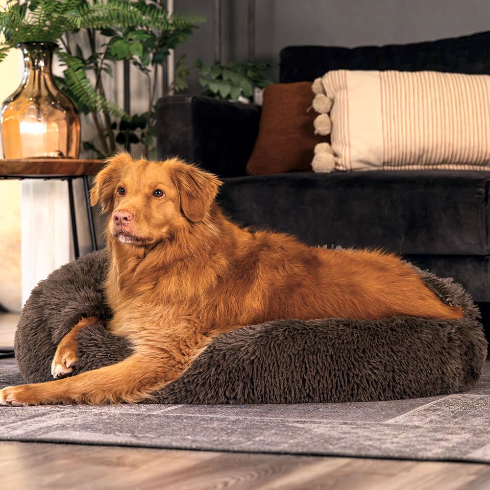 Beeztees Hundebett YALA braun - 50/60/70/80 cm Donut Höhle Hundekorb Schlafplatz