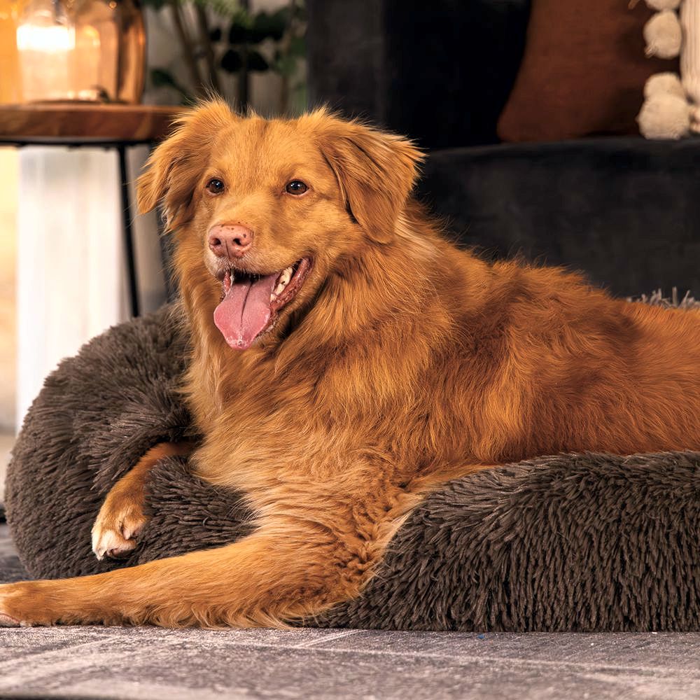 Beeztees Hundebett YALA braun - 50/60/70/80 cm Donut Höhle Hundekorb Schlafplatz