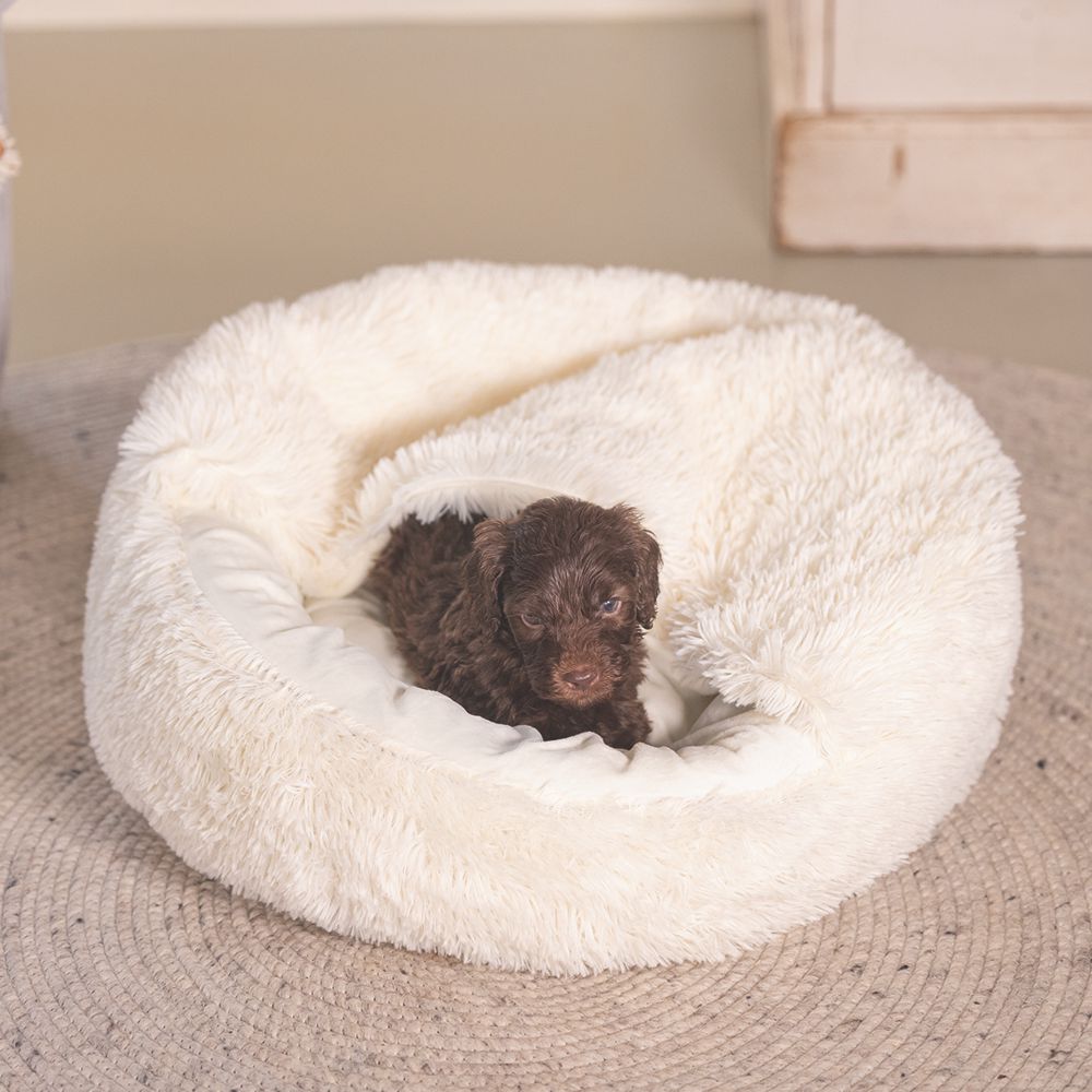 Beeztees Welpenbett KIKI - 50 cm rund - Hundebett Höhle Hundekorb Schlafplatz