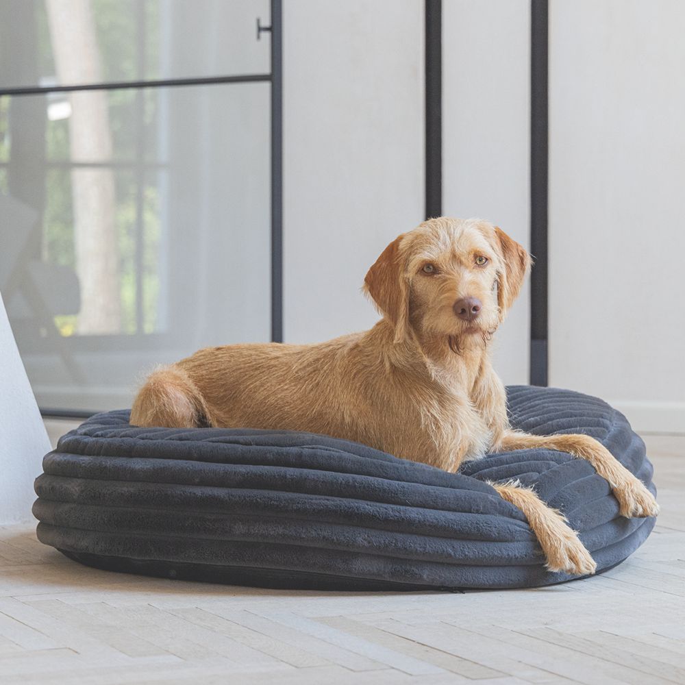 Designed by Lotte REZA - Hundebett rund - anthrazit - Hundekissen Schlafplatz