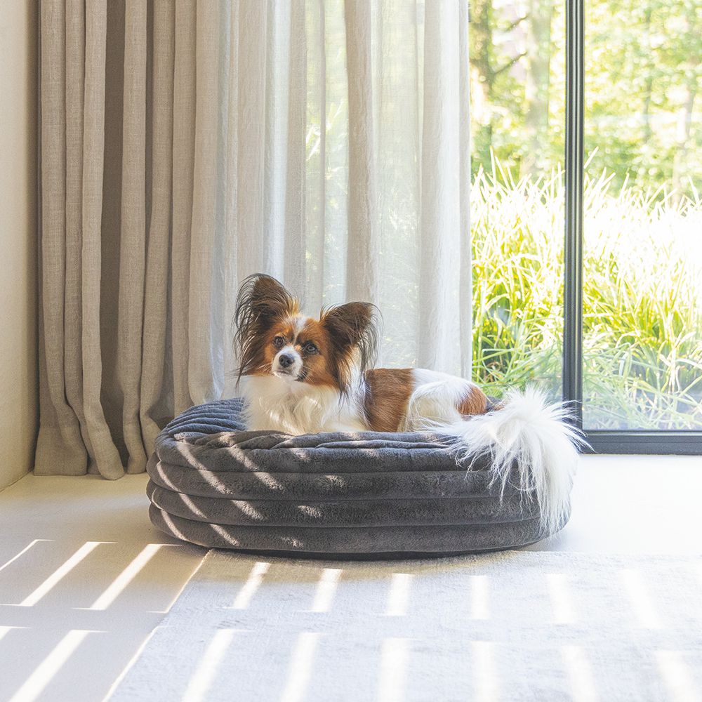 Designed by Lotte REZA - Hundebett rund - anthrazit - Hundekissen Schlafplatz