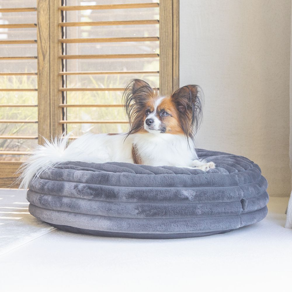 Designed by Lotte REZA - Hundebett rund - anthrazit - Hundekissen Schlafplatz