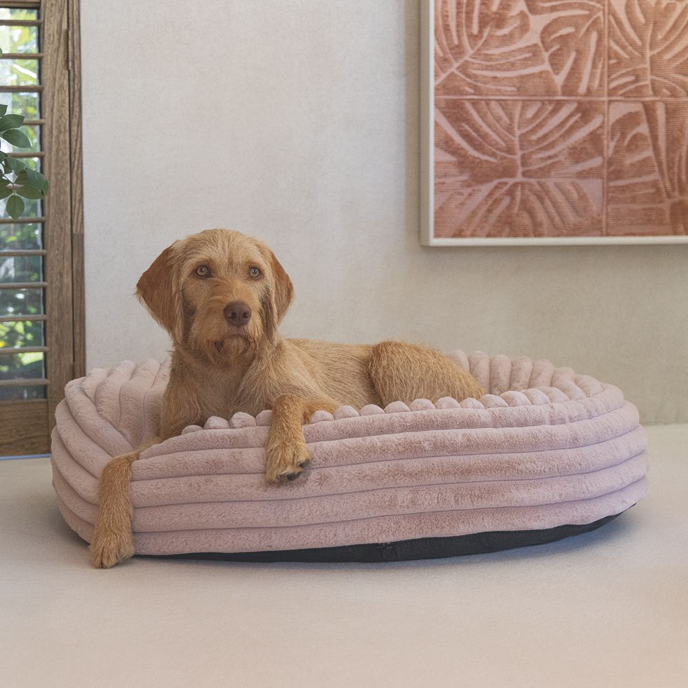 Designed by Lotte REZA - Hundebett rund - rosa - Hundekissen Schlafplatz