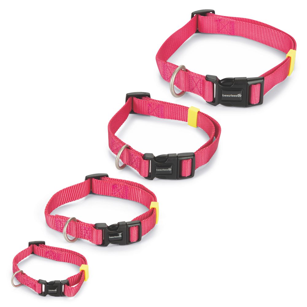 Beeztees Halsband - XS/S/M/L - pink - Nylon Hundehalsband Nylonhalsband