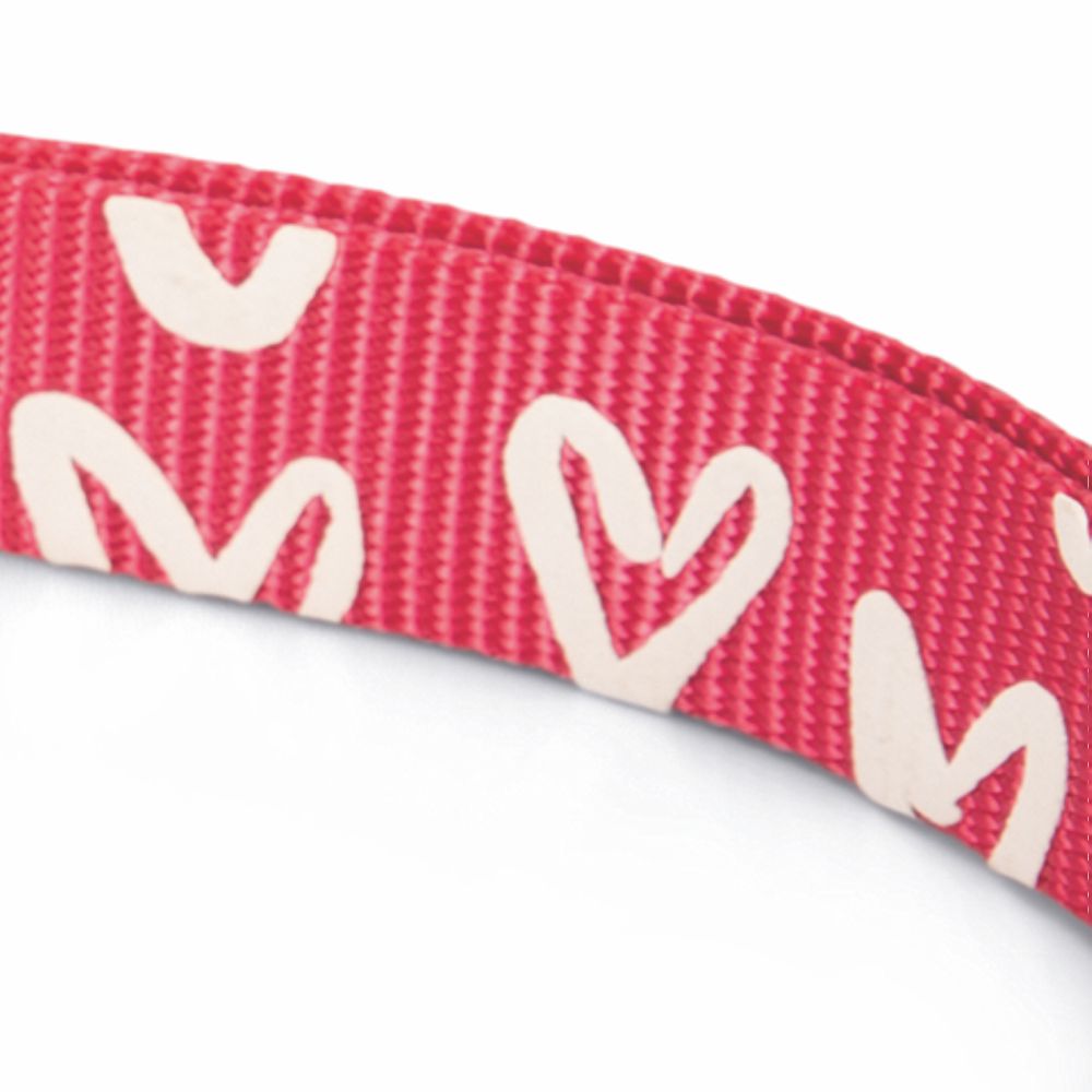 Beeztees Geschirr HEART - XS/S/M - pink Herz - Nylon Hundegeschirr Brustgeschirr