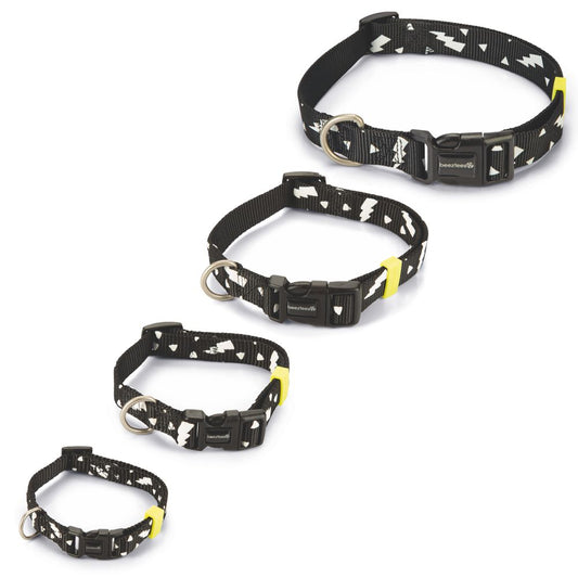 Beeztees Halsband THUNDER - XS/S/M/L - schwarz Nylon Hundehalsband Nylonhalsband