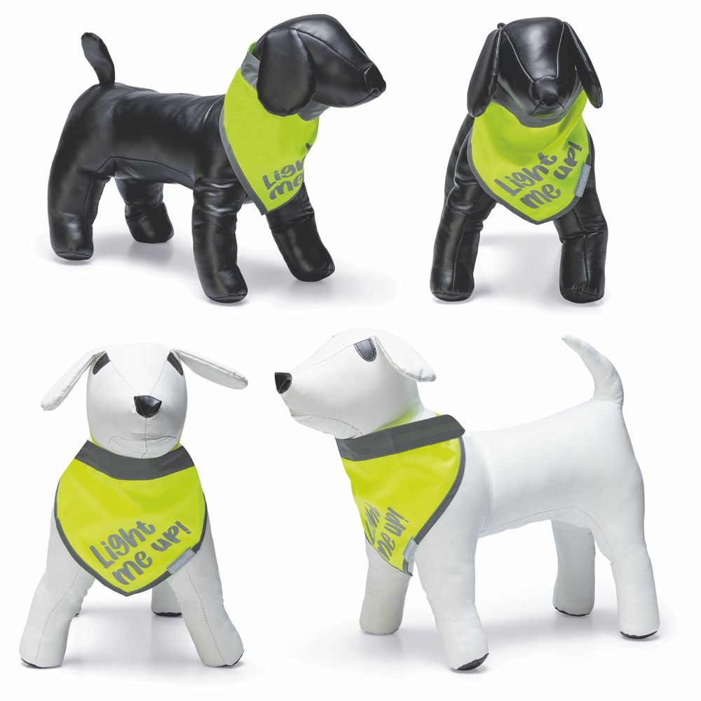 Beeztees Sicherheitshalstuch CHINY - Bandana neon gelb reflektierend - Halsband