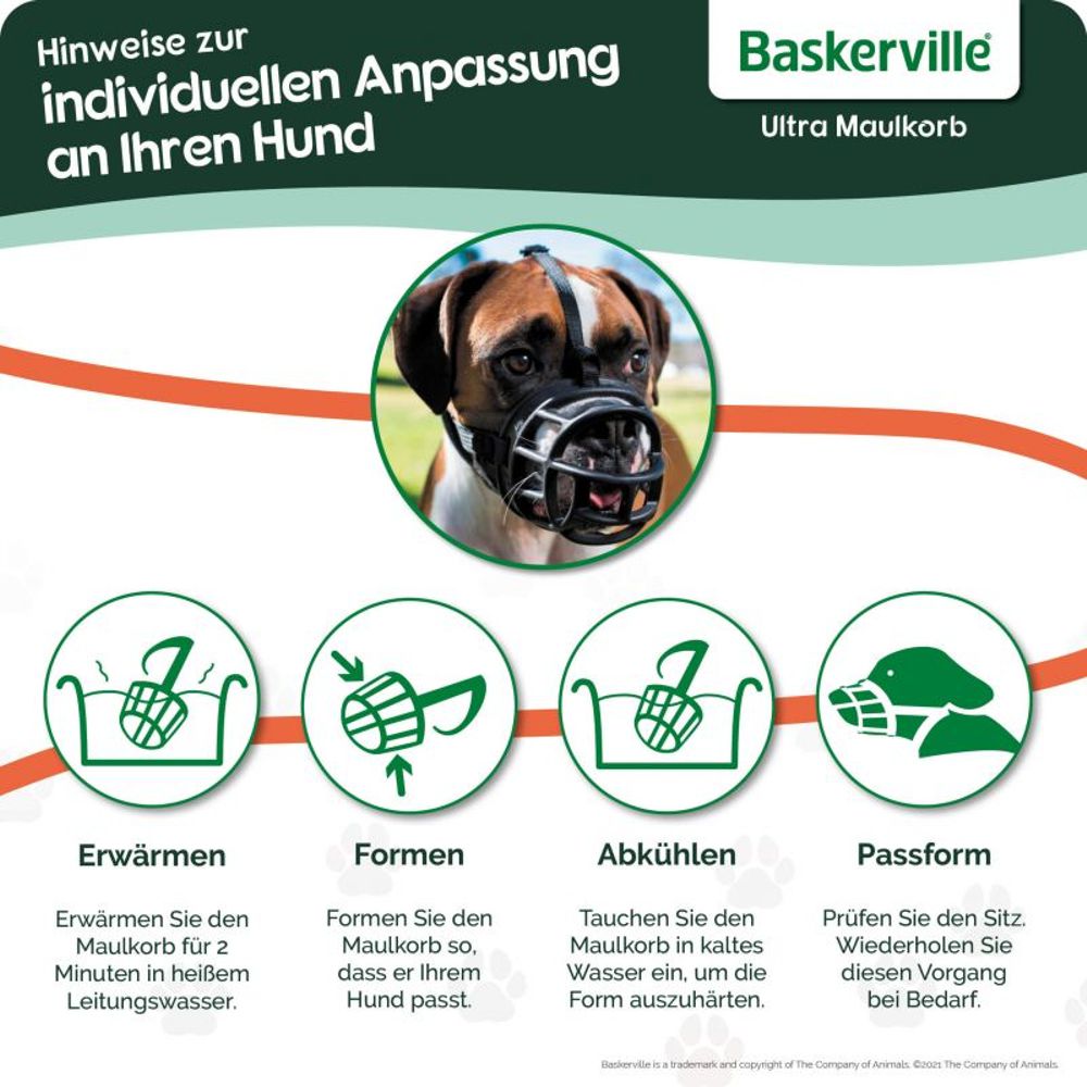 Maulkorb Baskerville Ultra Muzzle - Größe/Size 1 bis 6 - schwarz TPR-Kunststoff