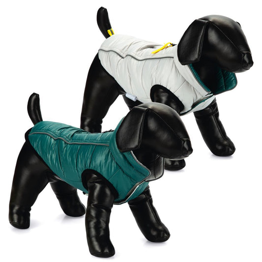 Beeztees Hundemantel MALY - hellgrau/grün - Hundejacke Hundepullover Regenmantel