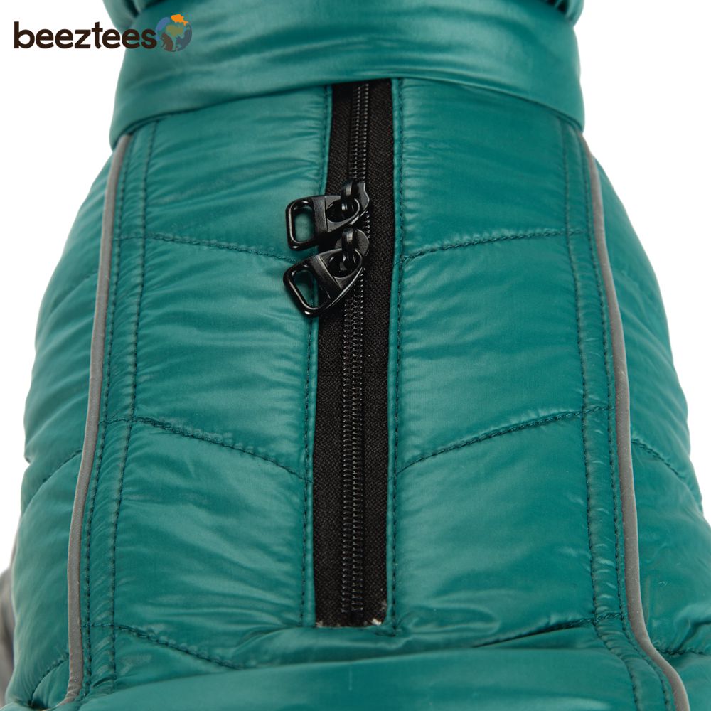 Beeztees Hundemantel MALY - hellgrau/grün - Hundejacke Hundepullover Regenmantel