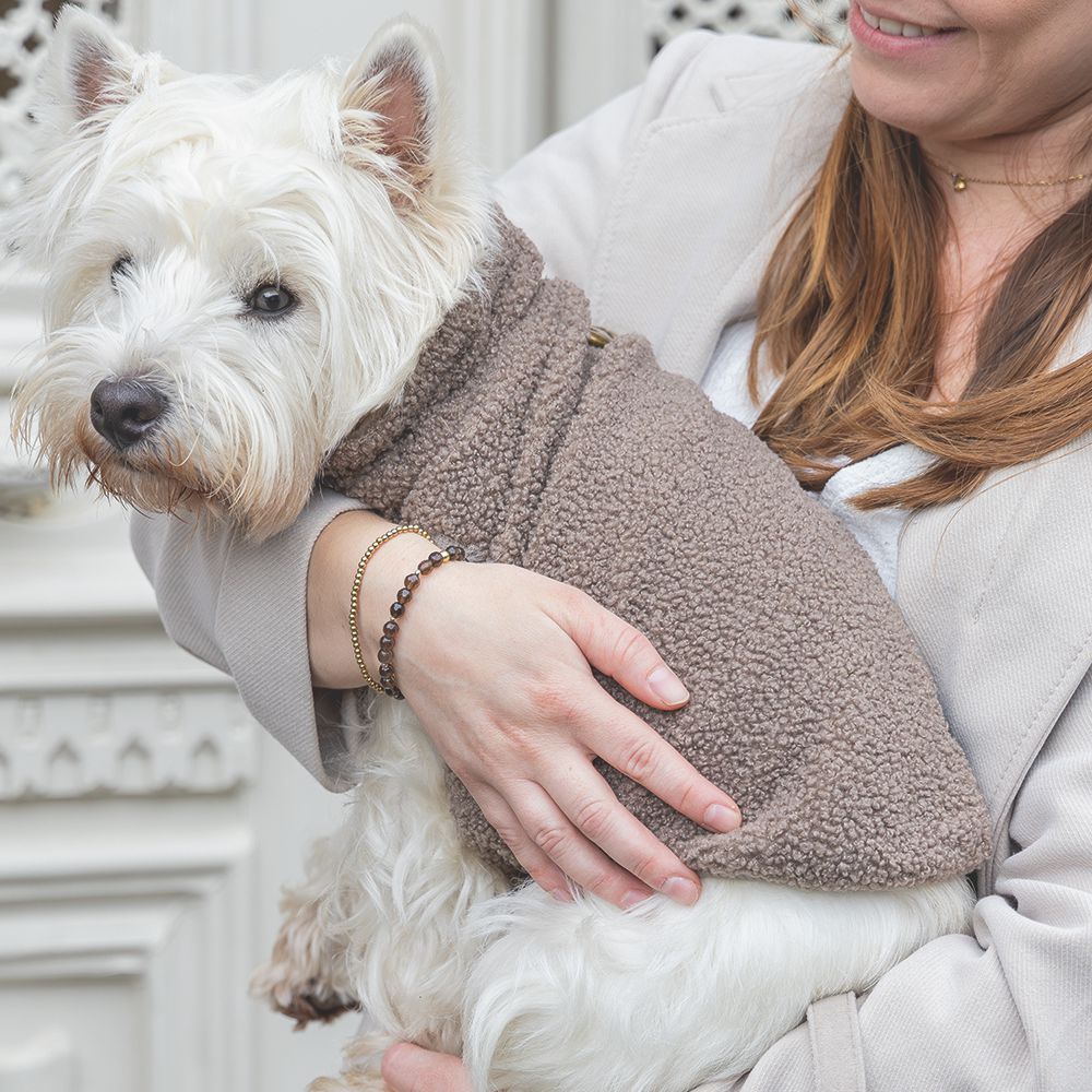 Designed by Lotte Hundepullover MADELEINE - taupe Hundejacke Hundemantel Sweater