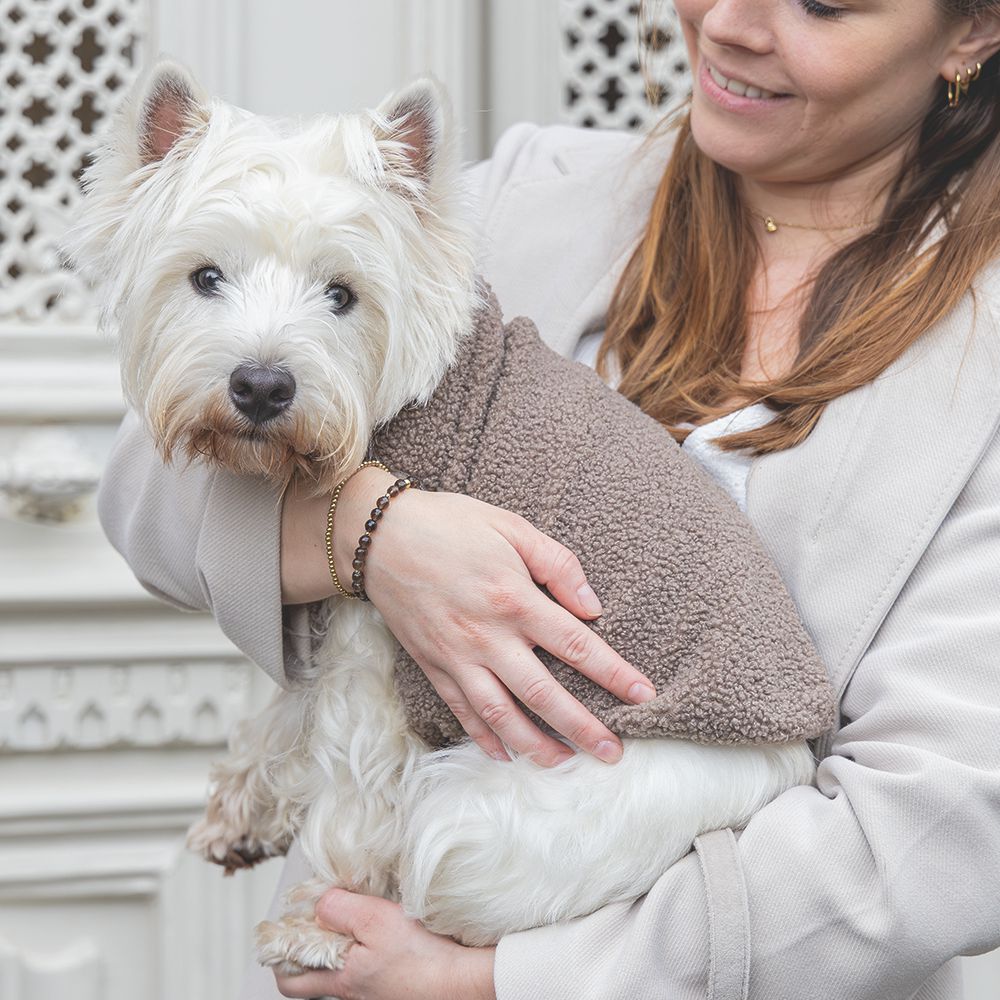Designed by Lotte Hundepullover MADELEINE - taupe Hundejacke Hundemantel Sweater
