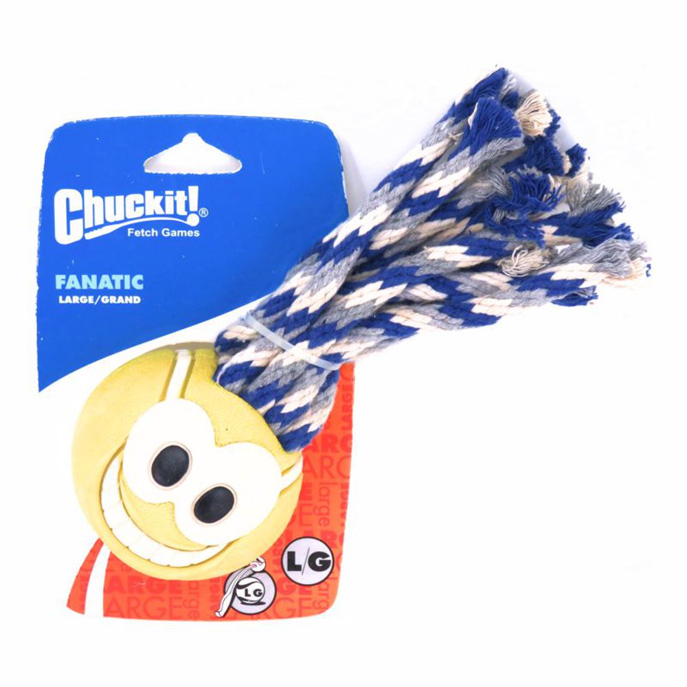Chuckit! Fanatic - Ball mit Seil - Apportierspielzeug Wurfseil Zerrspielzeug