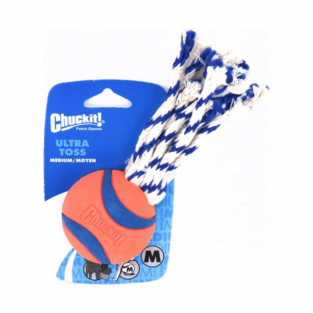 Chuckit! Ultra Toss - Ball mit Seil - Apportierspielzeug Wurfseil Zerrspielzeug