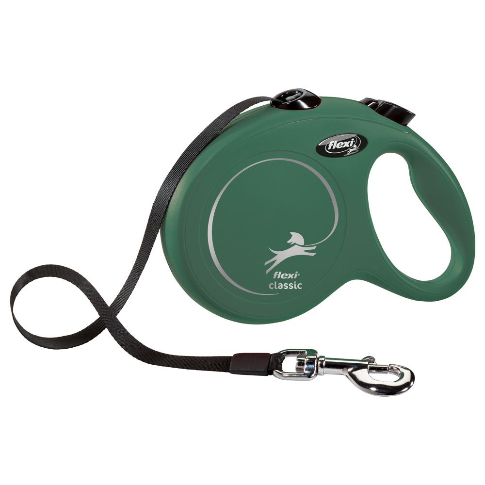 flexi CLASSIC - L - Gurt-Leine - 5 Meter - olive