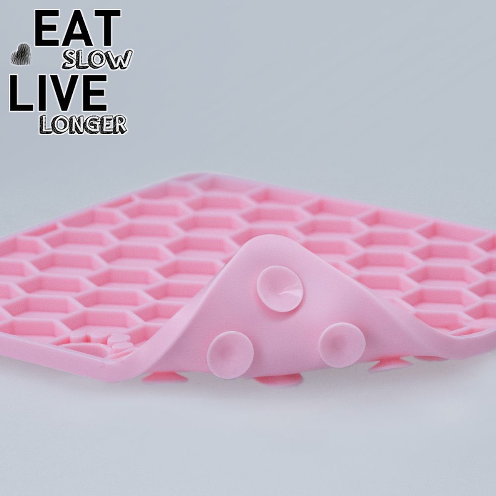 EAT SLOW LIVE LONGER Schleckmatte - Silikon - Leckmatte - Anti-Schlingmatte