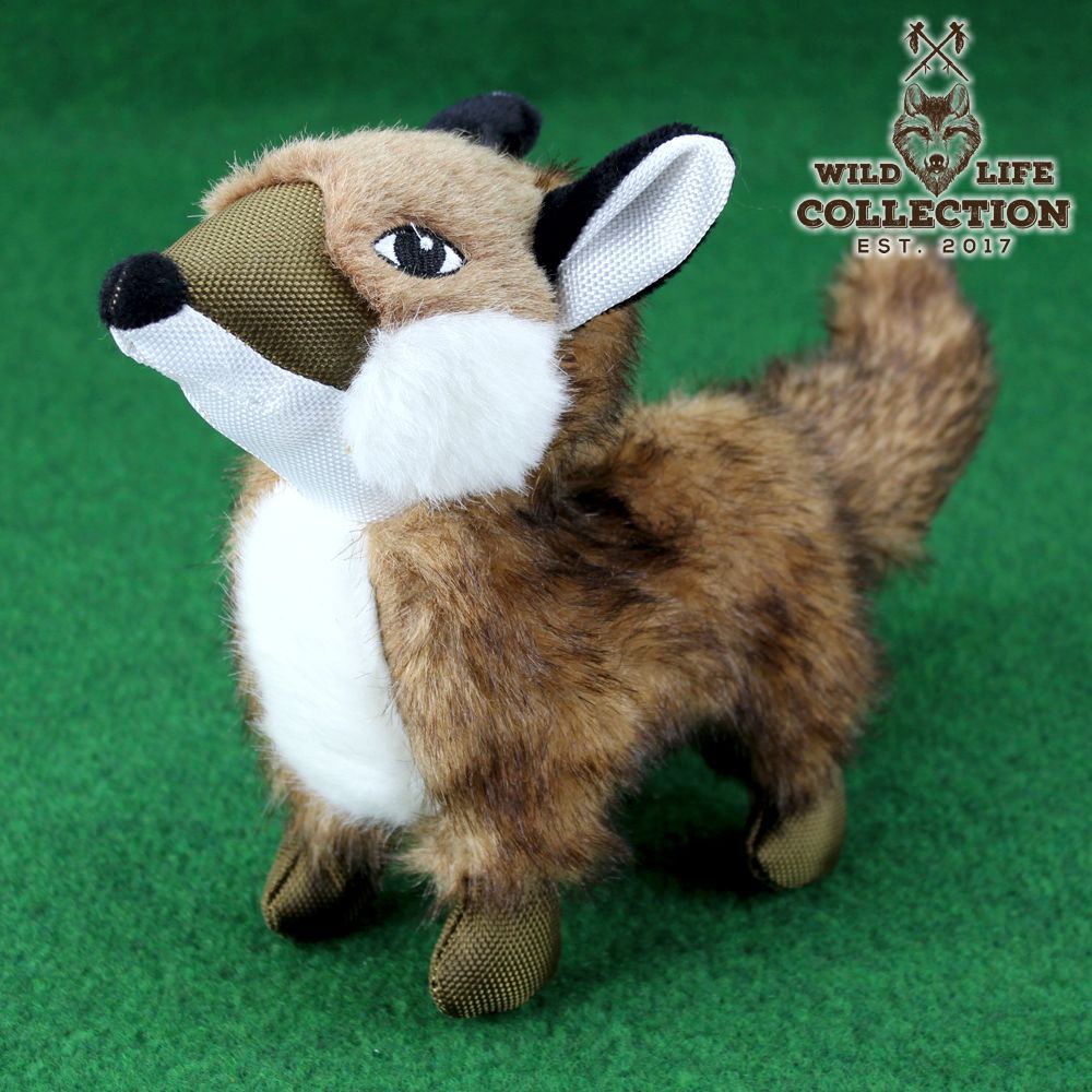 Wild Life Hundespielzeug - Plüsch Kuscheltier - Spielzeug mit Quitscher & Seil