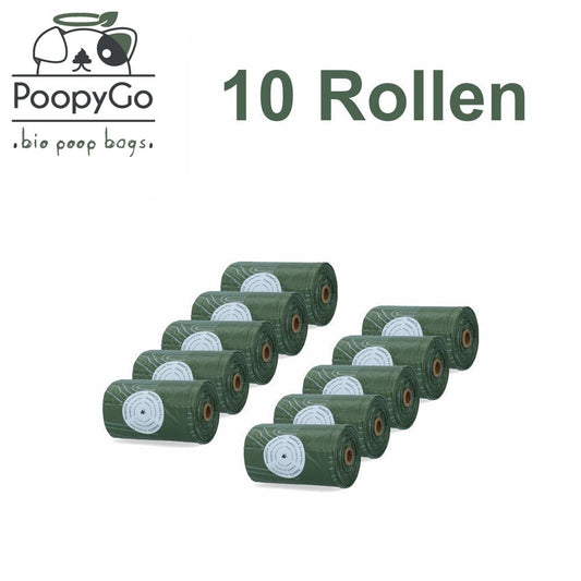 PoopyGo Kotbeutel - 10 Rollen - 150 Hundekotbeutel mit Lavendelduft - poop bags