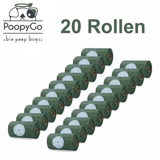 PoopyGo Kotbeutel - 20 Rollen - 300 Hundekotbeutel mit Lavendelduft - poop bags