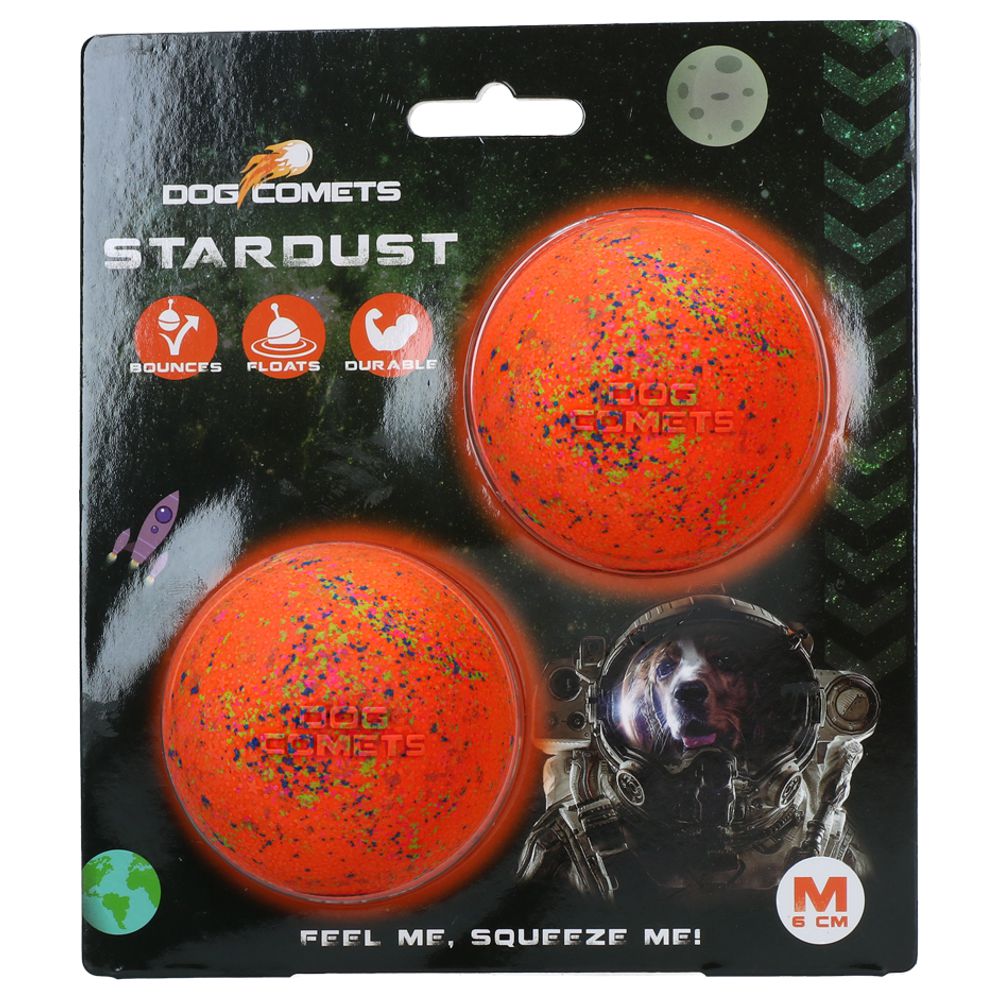 Dog Comets STARDUST BALL - M - 2er Pack / orange