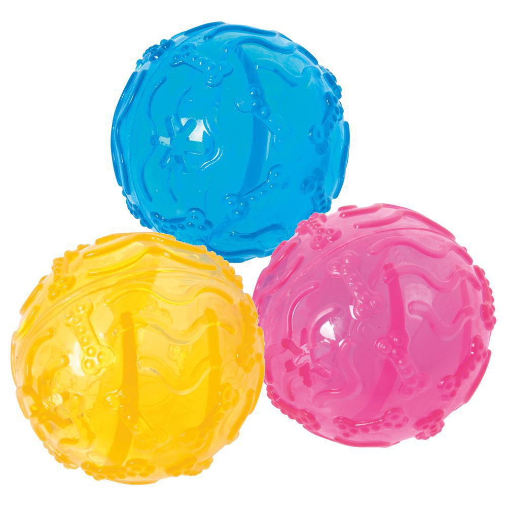 Karlie Labyrinth Snackball 8 cm - blau gelb rosa TPR Gummi Futterball Leckerli