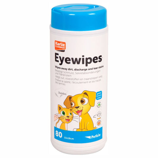 Karlie Petkin EYEWIPES - Augen Reinigungstücher & Pflege für Hunde/Katzen 80 Stk