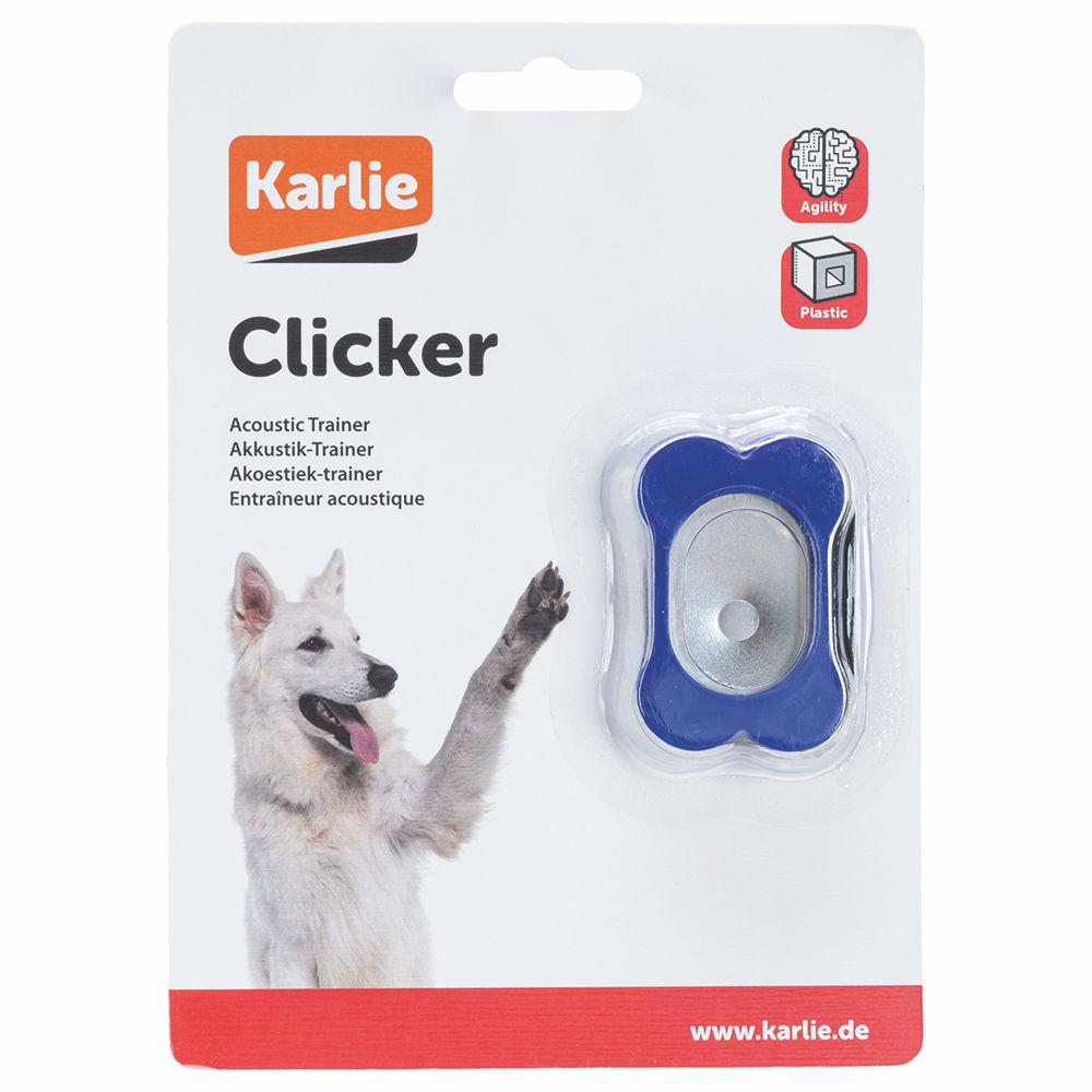 Karlie Clicker - Hund Katze Pferd - blau - Klicker für Training und Erziehung
