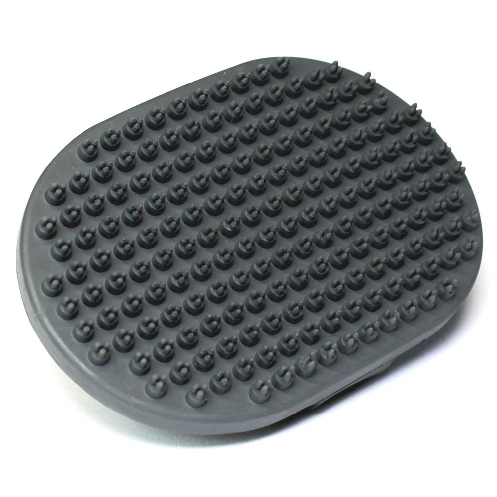 Karlie Gummistriegel oval grau - Handbürste Massagebürste Striegel Pflegebürste