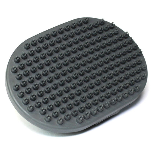 Karlie Gummistriegel oval grau - Handbürste Massagebürste Striegel Pflegebürste