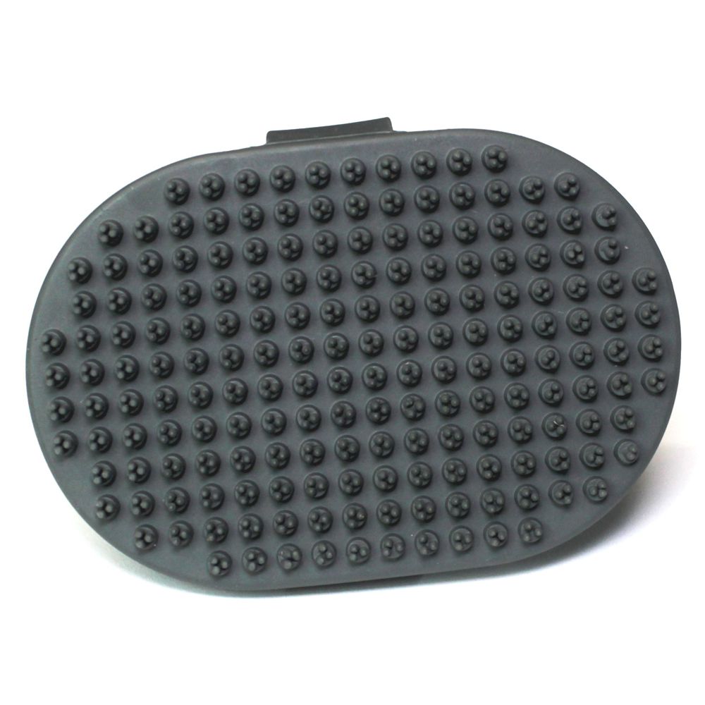 Karlie Gummistriegel oval grau - Handbürste Massagebürste Striegel Pflegebürste