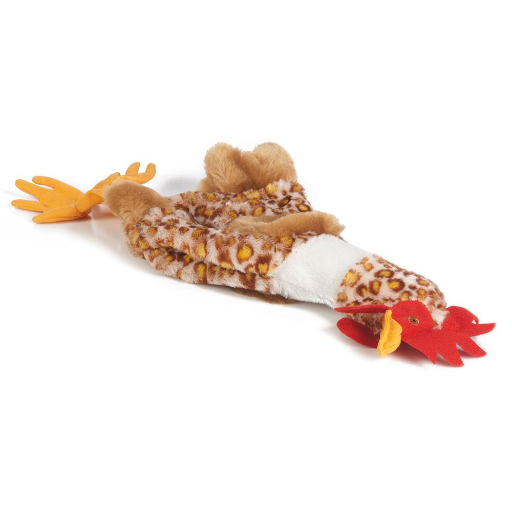 Karlie Plüsch-Hundespielzeug Flatinos Huhn Spielzeug mit Squeaker Kuscheltier