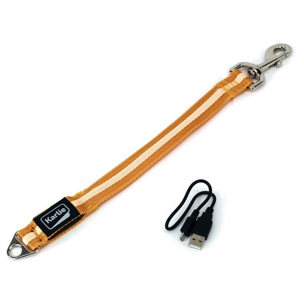 Karlie LED Leinenverlängerung VISIO - blau orange - Leuchtleine Gurt Hundeleine