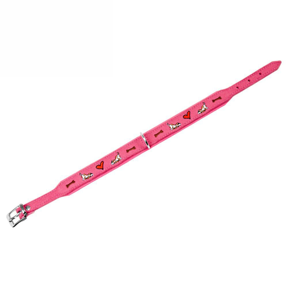 Karlie Halsband - Leder mit Filz - pink / L