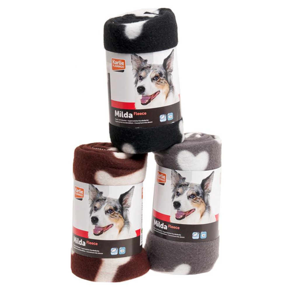 Karlie Hunde Fleecedecke schwarz/braun/grau Hundedecke Kuscheldecke Schutzdecke