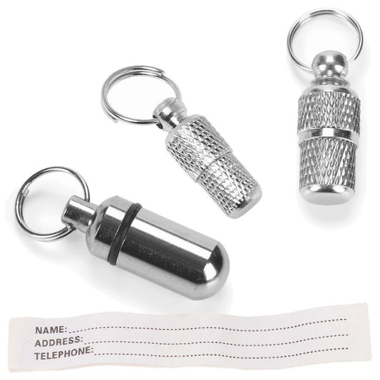 Karlie Adressanhänger silber - 3 Größen für Hund/Katze - Adresshülse Adresstube