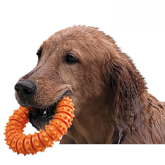 Karlie Ruffus Aqua Football & Ring - Vollgummi Apportierspielzeug Wurfspiel Seil